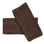 Lot de 2 serviettes invits en coton 500 gr / m2 30x40 cm lagune brun, par soleil d'ocre