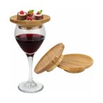 Lot de 2 sous - verres ecologiques en bambou - 7 cm de diam�tre - double usage pour verres a vin et collations ...