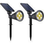Lot de 2 spots solaires projecteurs 2x spiky warm noir plastique 100lm