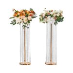 Lot de 2 supports de fleurs de mariage en cristal de 90 cm de haut - duoku - centres de table luxueux ...