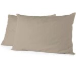 Lot de 2 taies d'oreiller - home linge passion - hp72091 - microfibre 82 g - 50 x 70 cm - beige