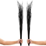Lot de 2 tiges de roseau s�ch�es naturelles noires 115 cm, d�coration boh�me pour grands vases, fibres ...