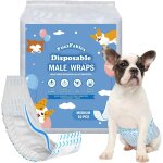 Lot de 20 couches jetables pour chiens mâles, avec indicateur d'humidité, bandes abdominales plus larges, ... Lot de 20 couches jetables pour chiens mâles, avec indicateur d'humidité, bandes abdominales plus larges, ...