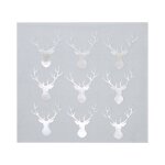 Lot 20 petites serviettes cocktail en papier 12 x 12 cm gris argent� - bois de cerf - ginger ray