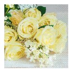 Lot 20 serviettes en papier roses de mariage 33 x 33cm