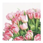 Lot 20 serviettes en papier tulipe rose 33 x 33cm