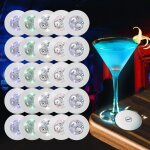 Lot de 25 dessous de verre a led - sous - verres lumineux pour boissons, bouteilles d'alcool, sous - ...
