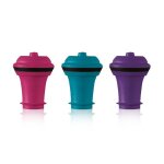 Lot de 3 bouchons color�s wine stoppers