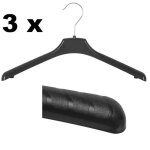 Lot de 3 cintres en plastique avec crochets rotatifs, largeur 38 cm, blanc pour vestes, manteaux, etc. ...