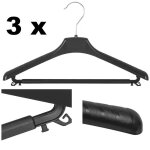 Lot de 3 cintres en plastique avec crochets rotatifs, largeur 38 cm, blanc pour vestes, manteaux, etc. ...