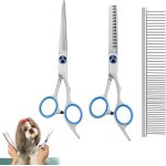Lot de 3 ciseaux toilettage chien professionnel pour animaux de compagnie ciseaux de toilettage pour ...