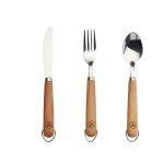 Lot de 3 couverts de pique - nique - h�tre