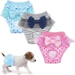 Lot de 3 culottes physiologiques pour animaux de compagnie, femelles, s, lavables pour chiots et chiens ... Lot de 3 culottes physiologiques pour animaux de compagnie, femelles, s, lavables pour chiots et chiens ...