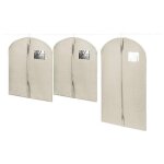 Lot de 3 housses pour v�tement compactor nancy beige 2 courts + 1 long