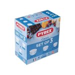 Lot de 3 jattes en verre pyrex classic transparent