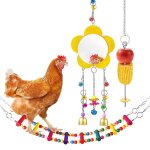 Lot de 3 jouets pour poulailler, balan�oires pour poules, miroirs et distributeur de l�gumes suspendus ...