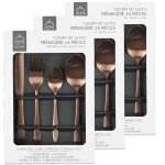 Lot de 3 ménagères en acier inoxydable table chic - 48 couverts - marron cuivré Lot de 3 ménagères en acier inoxydable table chic - 48 couverts - marron cuivré
