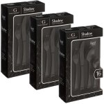 Lot de 3 m�nag�res shadow en acier inoxydable - 48 couverts - noir