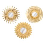 Lot de 3 miroirs soleil - diam. 25 cm - dor�