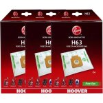 Lot de 3 paquets de 4 sacs h63 microfibres pour aspirateurs hoover - 35602585