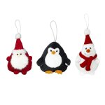 Lot de 3 petites peluches boules de no�l
