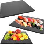 Lot de 3 plateaux en ardoise � 30 � 30 cm