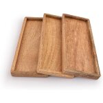 Lot de 3 plateaux de service en bois de manguier