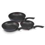 Lot de 3 poêles kitchen roc en aluminium Lot de 3 poêles kitchen roc en aluminium