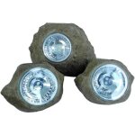Lot de 3 rochers solaires de jardin a poser balisage led blanc 14 et 9cm Lot de 3 rochers solaires de jardin a poser balisage led blanc 14 et 9cm