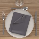 Lot de 3 serviettes de table 40x40 cm alix anthracite, par soleil d'ocre