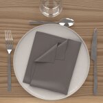 Lot de 3 serviettes de table 40x40 cm alix moka, par soleil d'ocre
