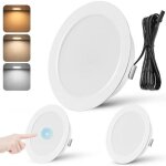 Lot de 3 spots led encastrables uring 12v 3w - tactile, intensit� variable, 3 temp�ratures de couleur, ...