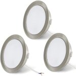 Lot de 3 spots led encastrables uring 12v - ultra - plats 15mm - 3000k blanc chaud - nickel bross�