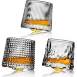 Lot de 3 verres a whisky rotatifs en cristal � 160 ml