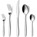 Lot de 30 couverts en acier inoxydable pour 6 personnes, avec poignée lignée, ensemble de couverts elégant ... Lot de 30 couverts en acier inoxydable pour 6 personnes, avec poignée lignée, ensemble de couverts elégant ...