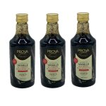 Lot 3x extrait vanille bourbon de madagascar avec graines - prova gourmet - bouteille 250ml