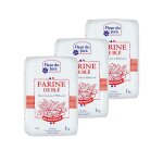 Lot 3x farine t55 blé tendre 100% français - fleur du jura - paquet 1kg Lot 3x farine t55 blé tendre 100% français - fleur du jura - paquet 1kg