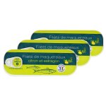 Lot 3x filets de maquereaux citron - estragon - conserve 176g