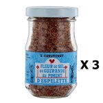 Lot 3x fleur de sel de guérande au piment d'espelette - v. curutchet - pot 70g Lot 3x fleur de sel de guérande au piment d'espelette - v. curutchet - pot 70g