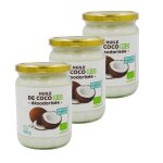 Lot 3x huile de coco dsodorise bio - pot 456g