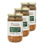 Lot 3x lentilles vertes cuisines france - bocal 680g