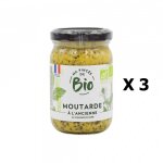 Lot 3x moutarde a l'ancienne au vinaigre de cidre bio - ma pince bio - pot 200g