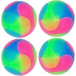 Lot de 4 balles lumineuses pour chien - clignotantes et elastiques - jouet interactif