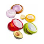Lot de 4 boîtes alimentaires réutilisables pour oignons, avocats, citrons, ail, tomates et poivrons - ... Lot de 4 boîtes alimentaires réutilisables pour oignons, avocats, citrons, ail, tomates et poivrons - ...