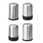 Lot de 4 bouteilles d'assaisonnement en acier inoxydable : salières, poivrières et sucrières pour la ... Lot de 4 bouteilles d'assaisonnement en acier inoxydable : salières, poivrières et sucrières pour la ...