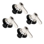 Lot de 4 boutons de commande noir / inox d'origine four cuisinire (694975086 694971699 smeg)