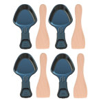 Lot de 4 coupelles � raclette et 4 pelles en bois pour po�lon spatule raclette raclette gril wok (as306001 ...