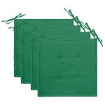 Lot de 4 coussins de chaise 100 % polyester r�sistant � l'eau vert 40x40x3 cm dec021720