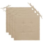 Lot de 4 coussins de chaise de jardin 100% polyester imperm�able beige 40x40x3 cm dec021724