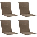 Lot de 4 coussins de chaise de jardin 100% polyester imperm�able taupe 100 x 50 x 3 cm dec021691
